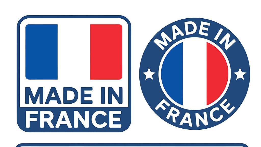 Détail du label Origine France Garantie cousu sur matelas haut de gamme français